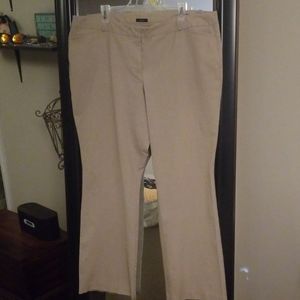 Khaki flat front pants